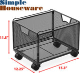 Simple Houseware Stackable Mesh Hanging File Organizer with Wheels, Black Simple Houseware