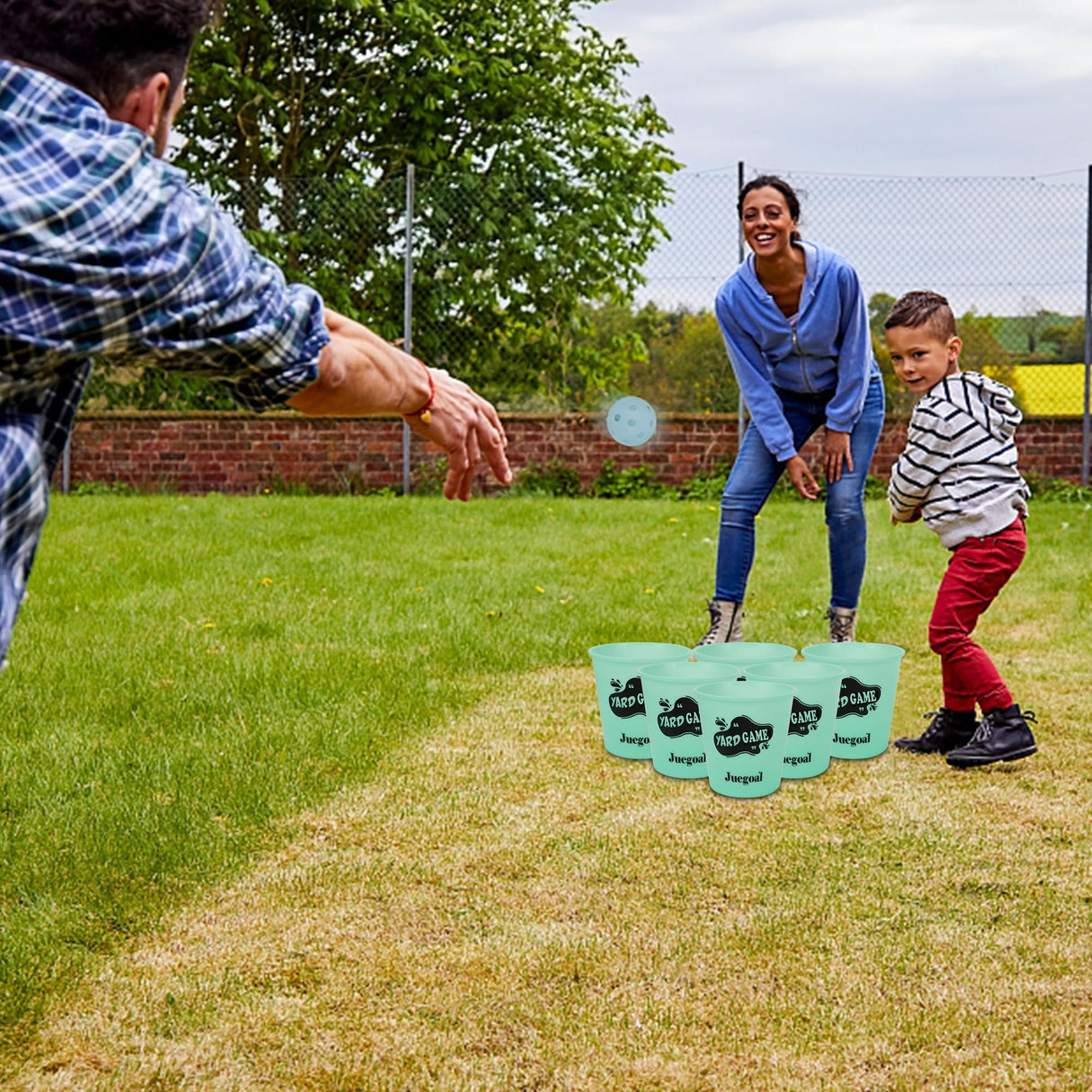 Juegoal Outdoor Toss Game Glow in Dark with Noctilucent 12 Buckets & 6 Balls, Throwing Game for Beach, Camping, Lawn and Backyard Juegoal