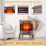 RealSmart Electric Fireplace Heater 22 in Freestanding Fireplace Stove Infrared Fireplace with 3D Flame Effect Remote Control, Timer, Overheating Protection Heater for Indoor Use Brown RealSmart