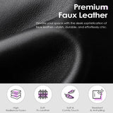 TYBOATLE 66" Black Faux Leather Sofa Couches w/USB, 2 Piece Living Room Set, Mid-Century Modern Tufted Loveseat 2 Seater Office Small Couch Love Seat for Small Space Bedroom Drom Apartment TYBOATLE