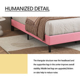 alazyhome Full Size Pink Modern Upholstered Platform Bed Frame with Button Tufting Headboard Solid Wood Slats Support No Box Spring Needed Easy Assembly alazyhome