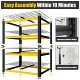 PrimeZone Heavy Duty Storage Shelves - 40" W X 20" D X 60" H Adjustable Garage Wire Shelving Unit, 4 Tier Industrial Metal Shelf Standing Utility Rack for Warehouse, Basement, Black & Gold, 2 Pack PrimeZone