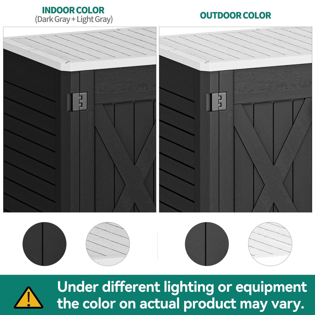 YITAHOME Outdoor Horizontal Storage Shed with X-Shaped Lockable Door, 35 Cu Ft Weather Resistant Resin Tool Shed w/o Shelf, Ideal for Bike, Trash Cans, Garden Tools, Lawn Mowers, Dark Gray YITAHOME