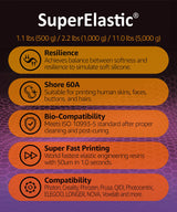 SuperElastic 3D Printer Resin, Softness 60A Simulating Soft Silicone, Made in Korea by 3DMaterials (5000g, Clear) 3DMaterials