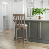 Hillsdale 29.5" Savana Wood Swival Bar Height Stool, Brown Gray Hillsdale