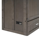 Murphy Bed with Built-in Charging Station, Antique Grey Merax