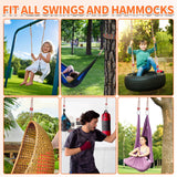 Werfeito Tree Swing Ropes (Set of 2), 3FT/5FT/10FT/15FT/20FT, Tree Swing Straps Hanging Kit Holds 4400 lbs, Heavy Duty Carabiners for All Swing Hammock Playground Set Accessories (5 FT) Werfeito