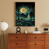 Hutarosl Adult Paint by Number Kits on Canvas-Moon Paint by Numbers Kit for Adults,Landscape Paint by Number Adult,DIY Oil Painting Kits for Gifts Home Decor 16x20inc Hutarosl