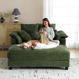 VINGLI Lounge Chair, 56" Oversized Reading Chair Corduroy Chaise Sofa Recliner Bed Upholstered Comfy Sleeper Couch with Throw Pillows and Armrests for Living Room, Movie Room, Bedroom VINGLI