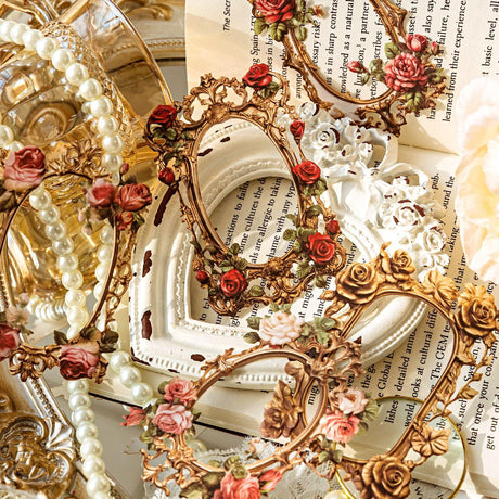 60 Vintage Craft Paper Frames for Scrapbook, Flower Window Decorative Craft Paper Frame for Junk Journaling, Vintage Scrapbook Supplies Card Making kit, Frames Decorative Paper Aifong
