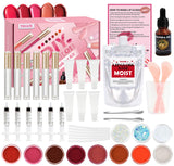 TSVATE Lip Gloss Making Kit, Lip Gloss Kit, Diy Lipgloss Set, Fun Make Your Own Lipgloss Kids Lip Gloss for Girls, Women, Moisturizing Lip Gloss Base, Jojoba Oil, Tubes, Gift for Her TSVATE