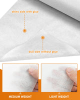 PLANTIONAL Medium Weight White Iron-On Non-Woven Fusible Interfacing: 11.6" x 30yd Medium Weight Non-Woven Interfacing Iron On Polyester Single-Sided Interfacing for DIY Crafts Supplies PLANTIONAL