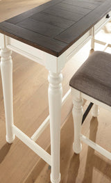 Steve Silver Furniture Joanna Sofa Bar 4PC Set, 36.5-Inch Table Height, Farmhouse Design, Living Room, Dining/Kitchen Table, Small Space, Three Counter Stools, 60" W x 20" D x 36" H, White Steve Silver