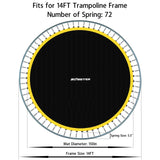 Replacement Trampoline Mat, Fits 14FT Round Trampoline with 72 V-Hooks Using 5.5" Springs, Jumping Trampoline Mat with 8 Rows of Stitching (Spring not Included) Zoomster