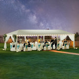 F2C 10 x30 Outdoor Gazebo White Canopy with sidewalls Party Wedding Tent Cater Events Pavilion Beach BBQ Event(10'X30') F2C