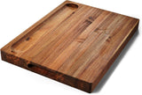 Acacia Wood Cutting Board (17x13x1.5in) and Wooden Butcher Block, Chopping Board - Reversible Multipurpose For Meat, Cheese Board, Vegetables, FANICHI