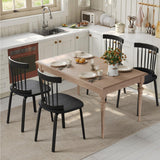 Unovivy Black Dining Chairs Set of 6, Wooden Windsor Chairs, Farmhouse Kitchen Chairs, Black Spindle Chair for Dining Room, Restaurant Unovivy