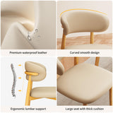 JCAJCA Kitchen Dining Chairs Set of 4 Modern Upholstered Leather Farmhouse Dining Room Chair with Metal Legs, Burlywood/Khaki JCAJCA