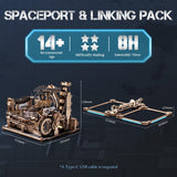 ROBOTIME 3D Puzzle Combination Set, Including Marble Spaceport LGC01 + Link Pack LG01, Connecting with Marble Night City LGA01 ROBOTIME