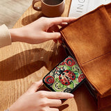 DoxQcs Anti-demagnetization Coin Card Holder, DIY Diamond Art Painting Leather Zipper Card Case Wallet-Ladybird-2 DoxQcs