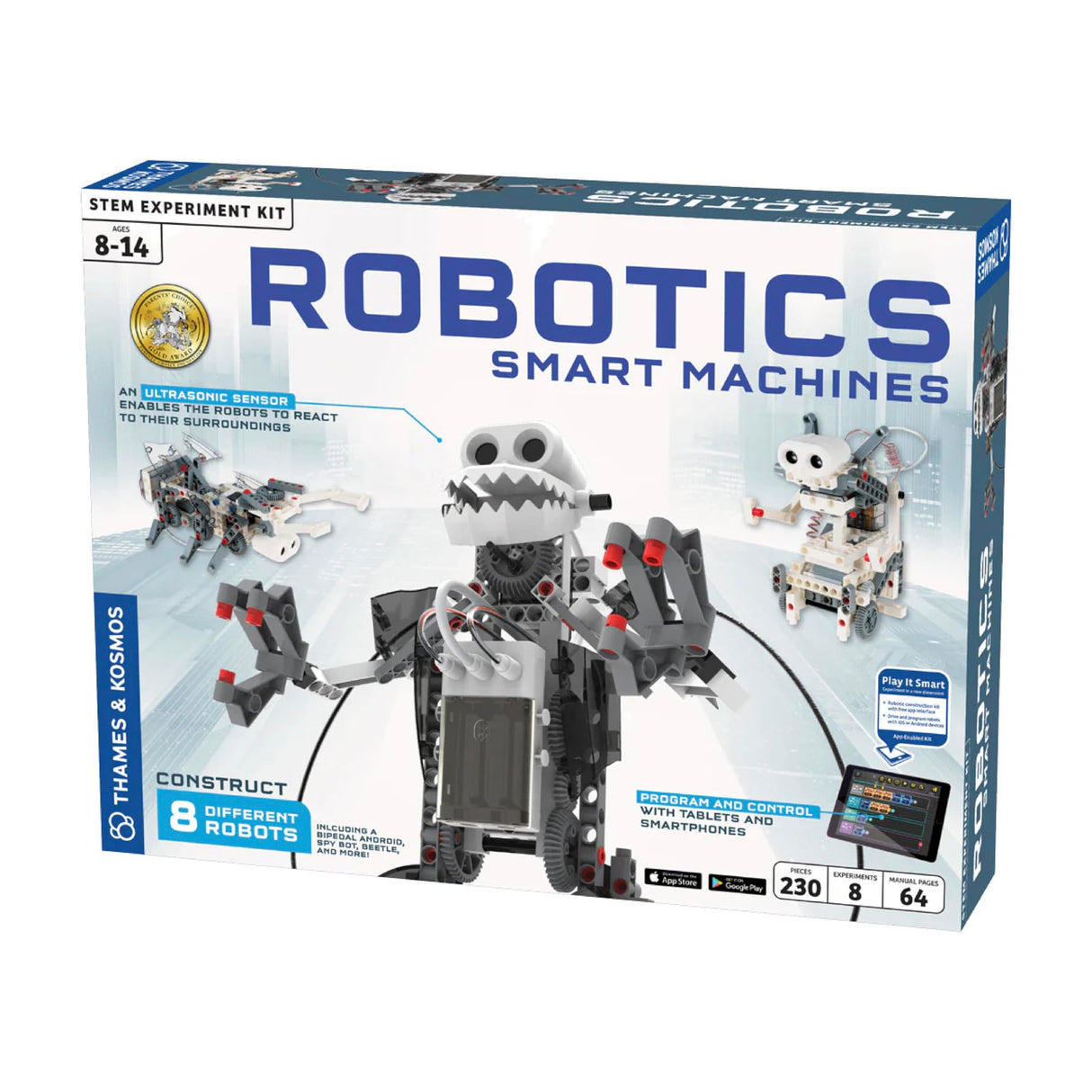 Thames & Kosmos | Robotics Smart Machines | Robotics for Kids 8 and up | STEM Kit builds 8 Robots | Full Color Manual to help with assembly | Requires tablet or smartphone | Parents' Choice Gold Award Thames & Kosmos
