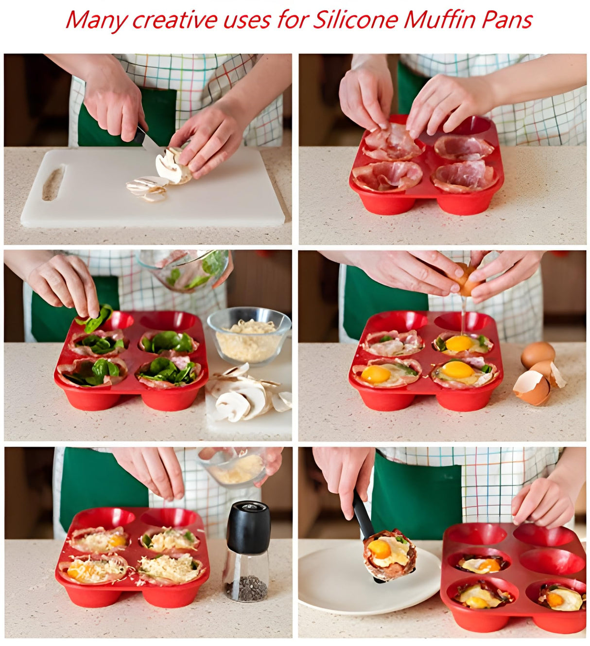 Silicone Texas Muffin Pans 6-Cups, Jumbo Muffin Pan set of 2, BPA-Free Silicone Muffin Pans for Baking,10.75L x 7.5W Silicone Muffin Pan, Non-Stick Muffin Pan and Cupcake maker Silicone Designs