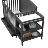 Storkcraft Steveston 5-in-1 Convertible Crib and Changer with Drawer (Gray) – GREENGUARD Gold Certified, Crib and Changing Table Combo with Drawer, Converts to Toddler Bed, Daybed and Full-Size Bed Storkcraft
