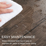 VECELO 5 Piece Kitchen Table Set for Dining Room,Dinette,Breakfast Nook,Industrial Style, Seating for Four, Brown VECELO