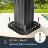 HAPPATIO 12' x 20' Hardtop Gazebo, Outdoor Aluminum Frame Gazebo with Galvanized Steel, Double Roof Permanent Patio Metal Gazebo Canopy with Netting and Curtains for Backyard, Patio, Deck (Gray) HAPPATIO