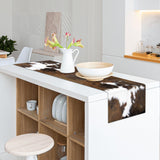 Cow Print Table Runner Brown Western Runners Cowhide Table Decorations Farmhouse Country Table Runner for Party Home Kitchen Dining Room 13x71 Inch (just a Print) LXXTK