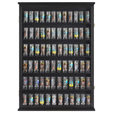 Large 144 Shot Glass Display Case Rack Solid Wood Cabinet Holder Wall Curio Cabinet Shadow Box for Action Figures Small Figurines - Lockable with UV WoodArtSupply