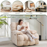 VIKAYAMICS Oversized Rocker Recliner Chair 42” Power Swivel Recliner for Living Room Overstuffed Extra Wide Rocking Recliners with Breathable Soft Fabric Up to 400lbs(Power Beige) VIKAYAMICS