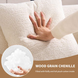 Thctvous 65” Beige Curved Loveseat Sofa with Round Armrest, Compression Couch with 3 Pillows, Cream Couch for Small Space, Living Room, Bedroom, Memory Foam, Chenille, No Assembly (Beige, 65") Thctvous