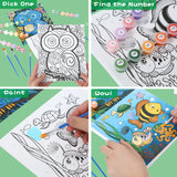 3 Pack Paint by Numbers for Kids Ages 8-12, Pre-Printed Acrylic Oil Painting, Includes (8x10, 8x9, 8x8 inch) Framed Canvas with 30 Acrylic Paint Pots, 5 Brushes for Kids, Art Supplies for Kids 9-12 Wings Giant