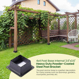 Bazeiona 4x4 Post Base 4Pcs Wood Fence Post Bracket Anchor Base Brackets Deck Post Base for Pergola Railing Mailbox Deck (Inner Size 3.6x3.6) Bazeiona