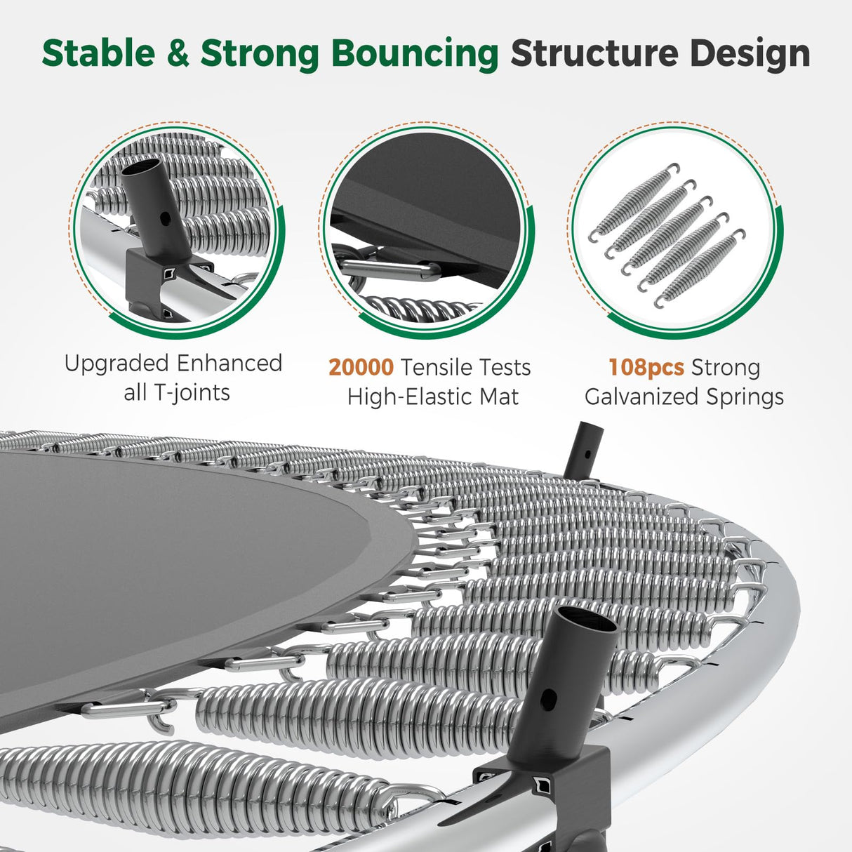 Tatub 16FT Upgrade Trampoline for Kids and Adults, Outdoor Recreational Trampolines with Basketball Hoop & Enclosure Net, Curved Poles & Storage Bag, Pumpkin Trampoline Capacity for 6-8, Green Tatub