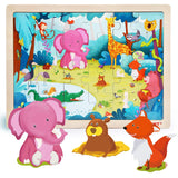 TOP BRIGHT 24 Piece Toddler Puzzles 3 Year Old - Wooden Jigsaw Puzzles for Kids Ages 4-8 - Forest Animals TOP BRIGHT