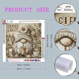 5D Diamond Art Painting Kits for Adults,Gnome Drinks Coffee Diamond Painting for Beginner, DIY Full Drill Round Coffee Addict Paint by Diamond Dot Gem Arts for Home Decor 12x12IN DIYDECORFUN