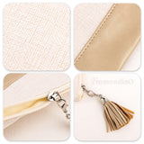 Framendino, 6 Pack Sublimation Blank Canvas Makeup Bags with PU leather Bottom DIY Heat Transfer Cosmetic Bag Pencil Pouches Travel Toiletry Tassel Zipper Bags for DIY Crafts Framendino