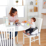 Ingenuity SmartClean Toddler Booster Seat for Kitchen Chair – Lightweight for on-the-go, Easy-Clean, 3-Point Harness Strap – Booster Seat for Dining Table, Slate Ingenuity