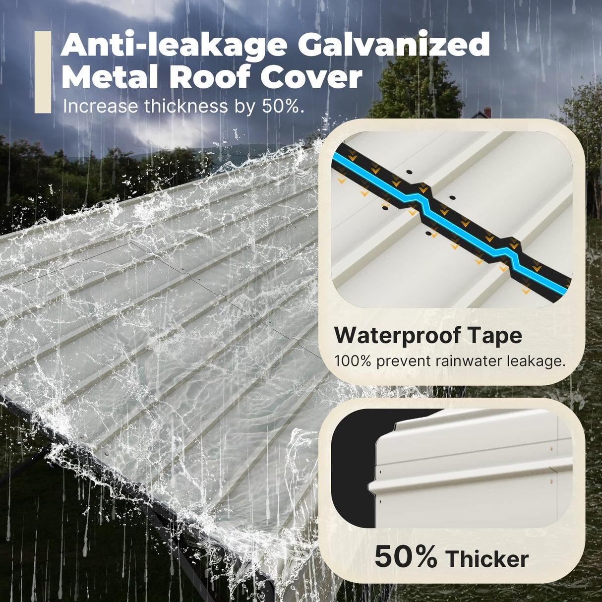 ADVANCE OUTDOOR Metal Roof Carports Kits 10x15 ft Heavy Duty Steel Car Canopy Hard Top Garage, White ADVANCE OUTDOOR