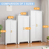 RISTERN White Metal Storage Cabinet, 48" Steel Cabinets for Home Office, Kitchen Pantry Storage Cabinet with Doors and 3 Adjustable Shelves, for Office, Home, Garage, School RISTERN