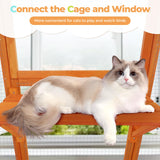 COZIWOW Large Wooden Cat Cage with Perche and Condo, Play Run Enclosure Indoor Kitty Window Kennel with Waterproof Roof, 7 Platforms & 2 Resting Box, 62.4" L x 32.4" W x 70" H, Deep Orange COZIWOW