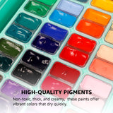 HIMI Gouache Paint Set, 48 Colors x 0.4oz, Twin Cup Jelly Design, bouns 3 Brushes & a Palette, Non-Toxic, Opaque Guache Paint for Canvas and Watercolor Paper - Perfect for Beginners, Students, Artists ABEIER
