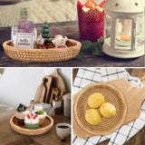 Hipiwe Small Key Basket Bowl for Entryway 7.6" Round Woven Wicker Basket Snacks Fruit Candy Serving Basket Tray Rattan Organizer Basket for Keys Wallet Cell Phone Hipiwe