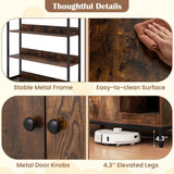 Tangkula Litter Box Enclosure with Shelves, Hidden Cat Washroom Cabinet with Storage, Winding Entry & Scratching Board, Versatile Litter Box Furniture (Rustic Brown) Tangkula