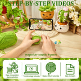 MAGIMUSE Crochet Kit for Beginners, Crochet Starter Kits, Amigurumi Craft Knitting Crocheting Kits with Step-by-Step Video Tutorials, 6 Pack Hanging Potted Plants Family(40%+ Yarn MAGIMUSE