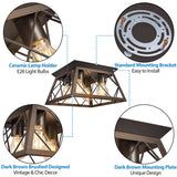 FadimiKoo Flush Mount Ceiling Light Fixtures for Kitchen Hallway, 4-Light Close to Ceiling Lighting, Industrial Farmhouse Square Cage Ceiling Lamp for Dining Room, Living Room, Bulb Not Included FadimiKoo