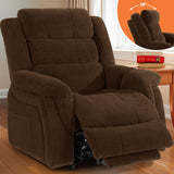 Neioml Three Motor Power Lift Chairs Recliners for Big and Tall Elderly- 180°Large Lay Flat Lift Chair- Power Headrest-Infinite Position-Heat & Vibration Massage (Chocolate) Neioml