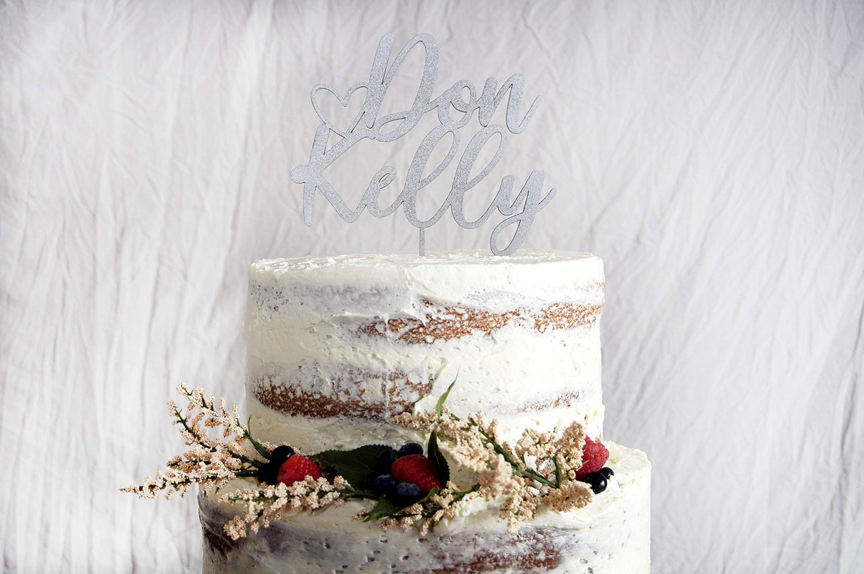 Personalized Rustic Name Wedding Cake Topper | Custom Cake Topper | Wood Cake Topper designLEE Studio